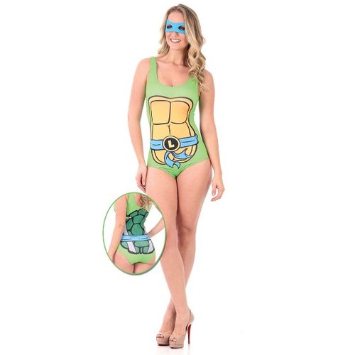 Fantasia Body Tartaruga Ninja Leonardo c/ Máscara - Adulto e Infantil