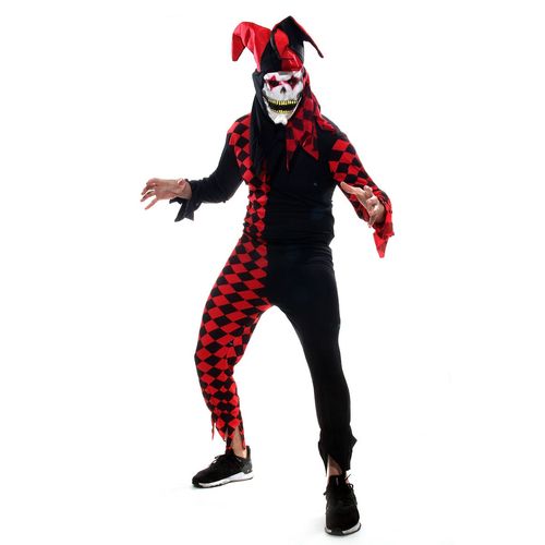Fantasia Bobo da Corte do Mal Adulto e Infantil com Chapéu e Máscara
