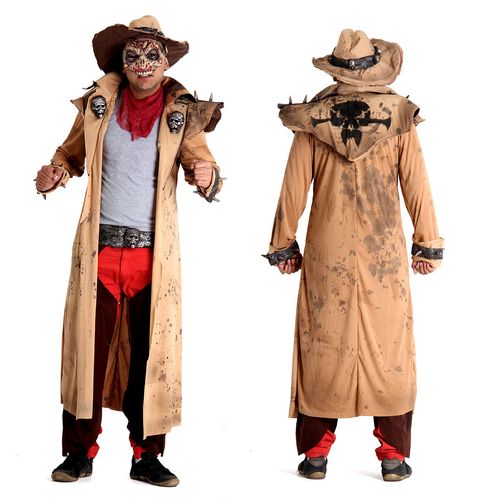 Fantasia Cowboy Zombie Adulto e Infantil - Halloween