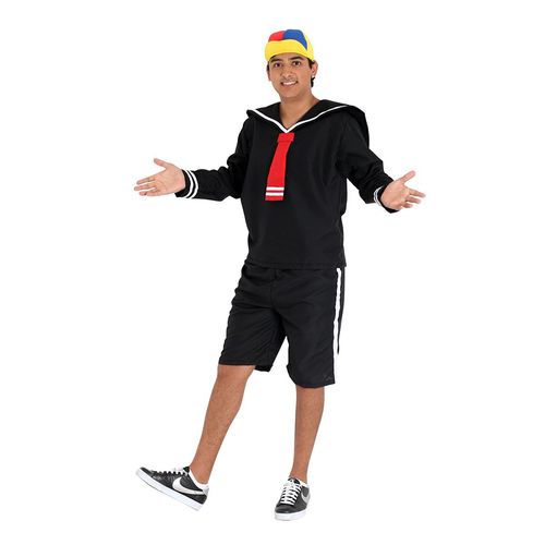 Fantasia Quico Adulto e Infantil com Chapéu - Turma de Chaves