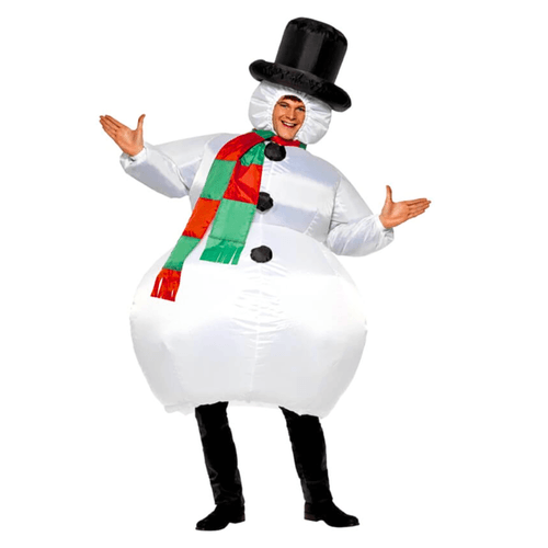 Fantasia Inflável Boneco de Neve Natal Adulto e Infantil