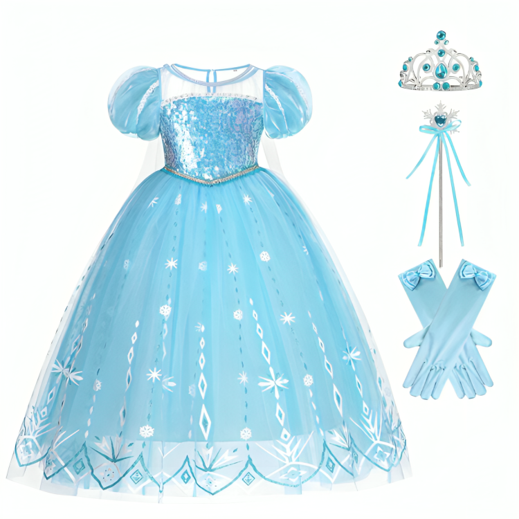 Vestido Infantil e Adulto Elsa Frozen