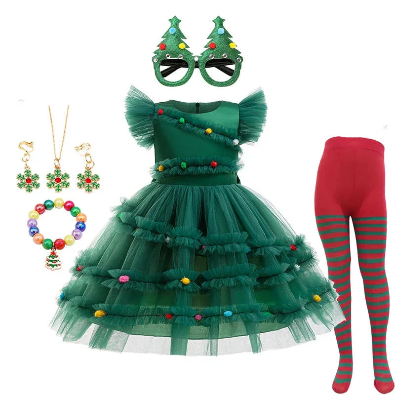Vestido de Natal Infantil e Adulto